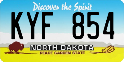 ND license plate KYF854