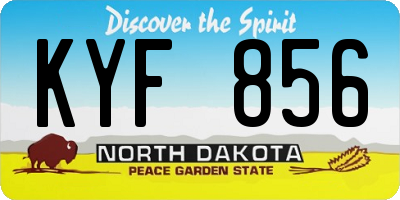 ND license plate KYF856