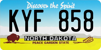 ND license plate KYF858