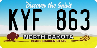 ND license plate KYF863