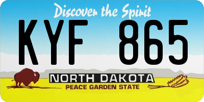 ND license plate KYF865