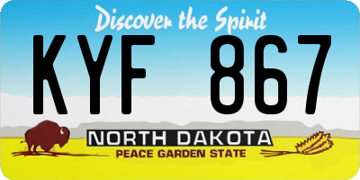 ND license plate KYF867