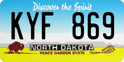 ND license plate KYF869