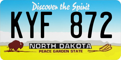 ND license plate KYF872