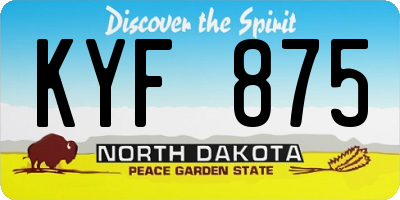 ND license plate KYF875