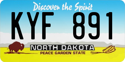 ND license plate KYF891