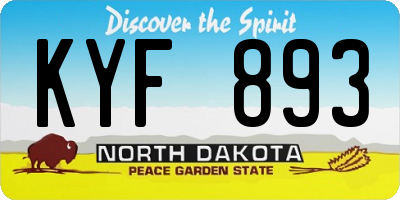 ND license plate KYF893