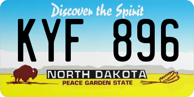 ND license plate KYF896