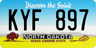 ND license plate KYF897