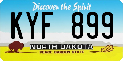 ND license plate KYF899