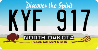 ND license plate KYF917