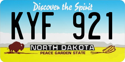 ND license plate KYF921