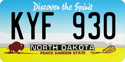 ND license plate KYF930