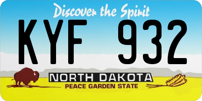 ND license plate KYF932