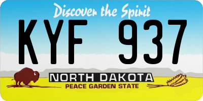 ND license plate KYF937