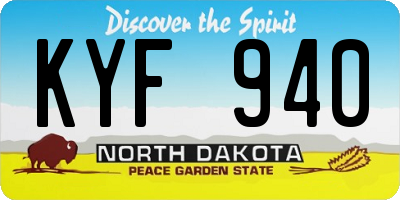ND license plate KYF940