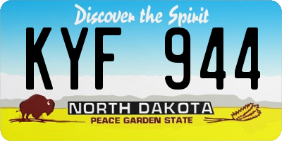 ND license plate KYF944