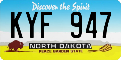 ND license plate KYF947