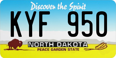 ND license plate KYF950