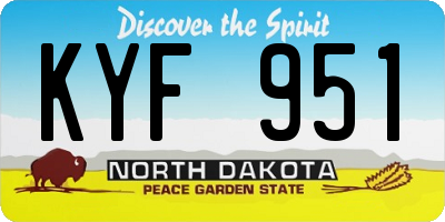 ND license plate KYF951