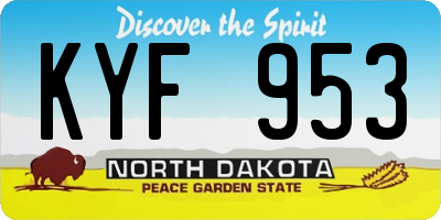 ND license plate KYF953