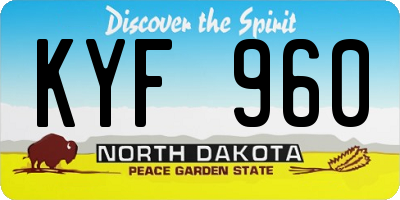 ND license plate KYF960
