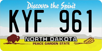 ND license plate KYF961
