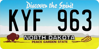 ND license plate KYF963