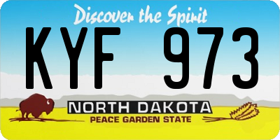 ND license plate KYF973