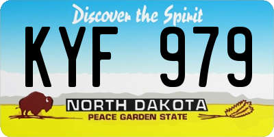 ND license plate KYF979
