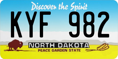 ND license plate KYF982