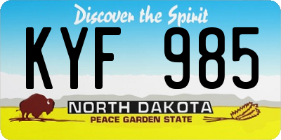 ND license plate KYF985