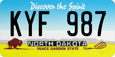 ND license plate KYF987