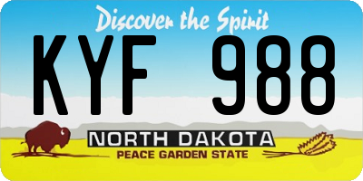 ND license plate KYF988