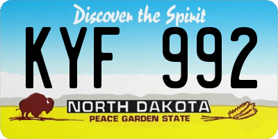 ND license plate KYF992