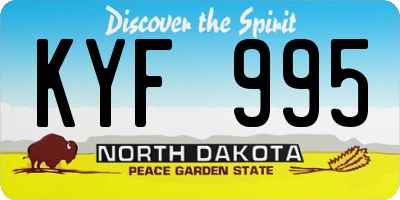ND license plate KYF995