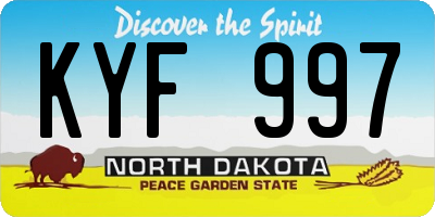 ND license plate KYF997