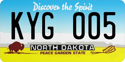 ND license plate KYG005