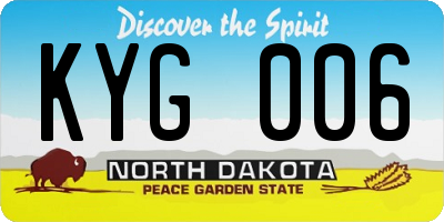ND license plate KYG006