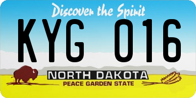 ND license plate KYG016
