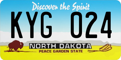 ND license plate KYG024