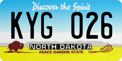 ND license plate KYG026
