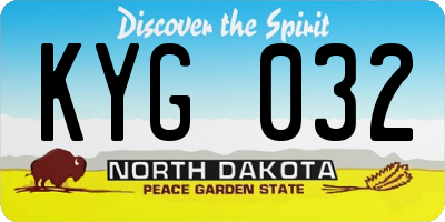 ND license plate KYG032