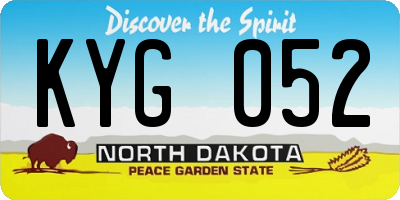 ND license plate KYG052