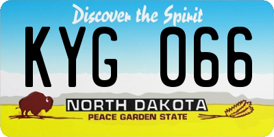 ND license plate KYG066
