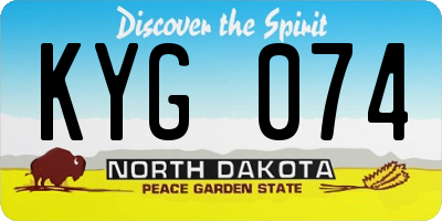 ND license plate KYG074