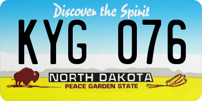 ND license plate KYG076
