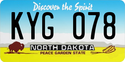 ND license plate KYG078