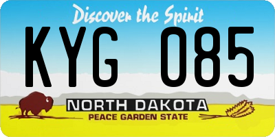 ND license plate KYG085