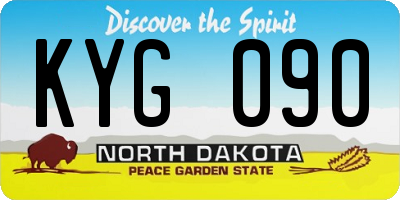 ND license plate KYG090